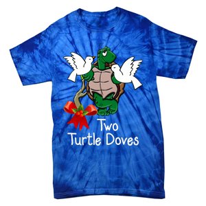 Funny Two Turtle Doves Twelve Days Of Christmas Tie-Dye T-Shirt