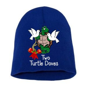 Funny Two Turtle Doves Twelve Days Of Christmas Short Acrylic Beanie