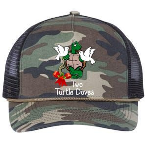 Funny Two Turtle Doves Twelve Days Of Christmas Retro Rope Trucker Hat Cap