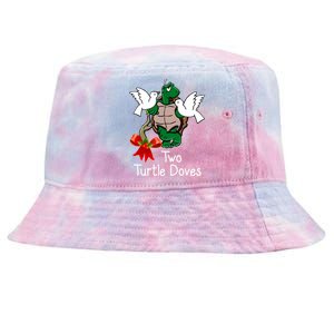 Funny Two Turtle Doves Twelve Days Of Christmas Tie-Dyed Bucket Hat