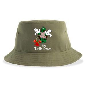 Funny Two Turtle Doves Twelve Days Of Christmas Sustainable Bucket Hat