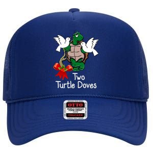 Funny Two Turtle Doves Twelve Days Of Christmas High Crown Mesh Back Trucker Hat