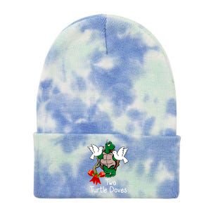 Funny Two Turtle Doves Twelve Days Of Christmas Tie Dye 12in Knit Beanie