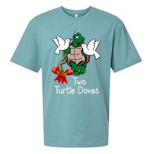 Funny Two Turtle Doves Twelve Days Of Christmas Sueded Cloud Jersey T-Shirt