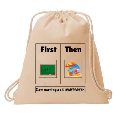 First Teach Then Beach First Teach Then Beach Funny Teacher Drawstring Bag