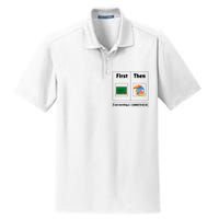 First Teach Then Beach First Teach Then Beach Funny Teacher Dry Zone Grid Polo