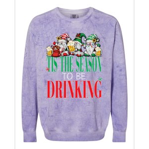 Funny Tis The Season To Be Drinking Christmas New Years Xmas Colorblast Crewneck Sweatshirt