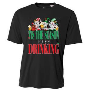 Funny Tis The Season To Be Drinking Christmas New Years Xmas Cooling Performance Crew T-Shirt