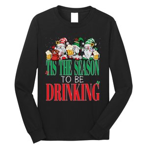 Funny Tis The Season To Be Drinking Christmas New Years Xmas Long Sleeve Shirt