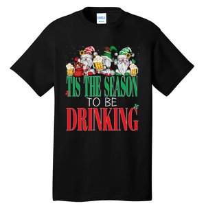 Funny Tis The Season To Be Drinking Christmas New Years Xmas Tall T-Shirt