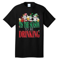 Funny Tis The Season To Be Drinking Christmas New Years Xmas Tall T-Shirt