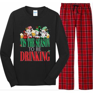 Funny Tis The Season To Be Drinking Christmas New Years Xmas Long Sleeve Pajama Set