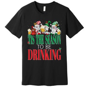 Funny Tis The Season To Be Drinking Christmas New Years Xmas Premium T-Shirt