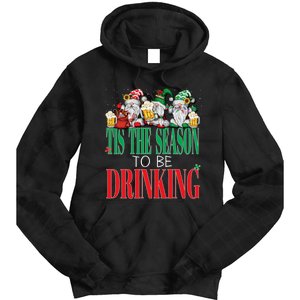 Funny Tis The Season To Be Drinking Christmas New Years Xmas Tie Dye Hoodie