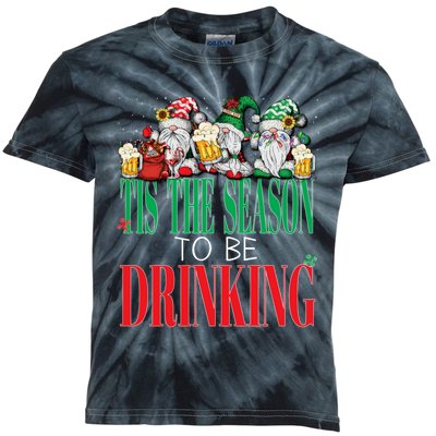 Funny Tis The Season To Be Drinking Christmas New Years Xmas Kids Tie-Dye T-Shirt