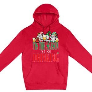 Funny Tis The Season To Be Drinking Christmas New Years Xmas Premium Pullover Hoodie