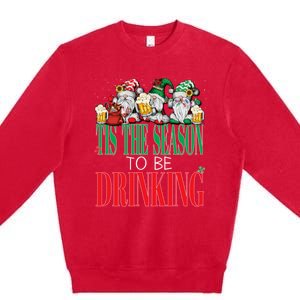 Funny Tis The Season To Be Drinking Christmas New Years Xmas Premium Crewneck Sweatshirt