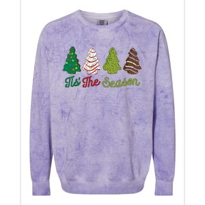 Funny Tis The Season Christmas Tree Cakes Debbie Xmas Gifts Colorblast Crewneck Sweatshirt