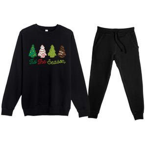 Funny Tis The Season Christmas Tree Cakes Debbie Xmas Gifts Premium Crewneck Sweatsuit Set