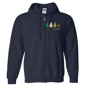 Funny Tis The Season Christmas Tree Cakes Debbie Xmas Gifts Full Zip Hoodie