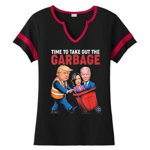 Funny Trump Time To Take Out The Garbage Ladies Halftime Notch Neck Tee