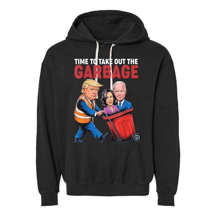 Funny Trump Time To Take Out The Garbage Garment-Dyed Fleece Hoodie