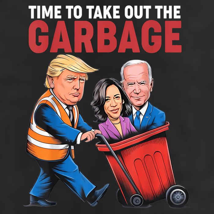 Funny Trump Time To Take Out The Garbage 7 Panel Mesh Trucker Snapback Hat