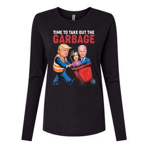 Funny Trump Time To Take Out The Garbage Womens Cotton Relaxed Long Sleeve T-Shirt