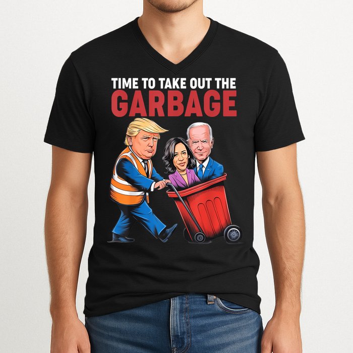 Funny Trump Time To Take Out The Garbage V-Neck T-Shirt