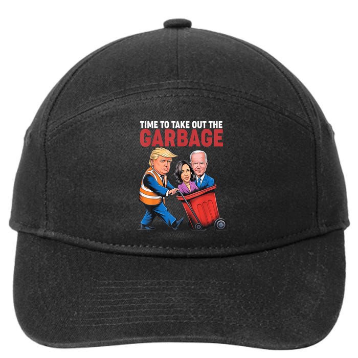 Funny Trump Time To Take Out The Garbage 7-Panel Snapback Hat