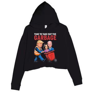 Funny Trump Time To Take Out The Garbage Crop Fleece Hoodie