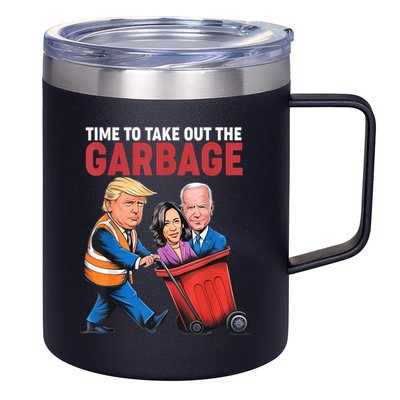 Funny Trump Time To Take Out The Garbage 12oz Stainless Steel Coffee Mug