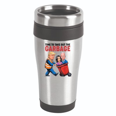 Funny Trump Time To Take Out The Garbage 16oz Travel Tumbler