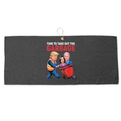 Funny Trump Time To Take Out The Garbage Large Microfiber Waffle Golf Towel