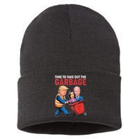 Funny Trump Time To Take Out The Garbage Sustainable Knit Beanie