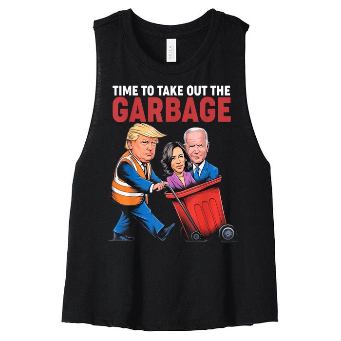 Funny Trump Time To Take Out The Garbage Women's Racerback Cropped Tank