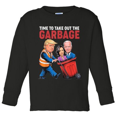 Funny Trump Time To Take Out The Garbage Toddler Long Sleeve Shirt