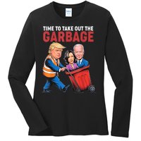 Funny Trump Time To Take Out The Garbage Ladies Long Sleeve Shirt