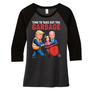 Funny Trump Time To Take Out The Garbage Women's Tri-Blend 3/4-Sleeve Raglan Shirt