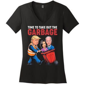 Funny Trump Time To Take Out The Garbage Women's V-Neck T-Shirt