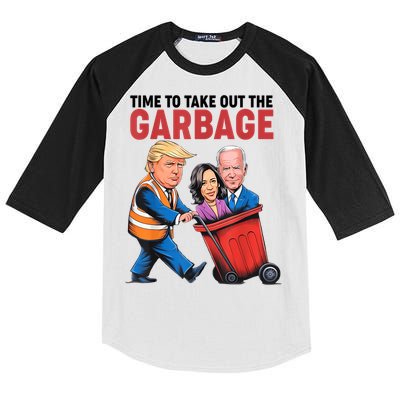 Funny Trump Time To Take Out The Garbage Kids Colorblock Raglan Jersey