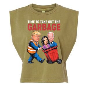 Funny Trump Time To Take Out The Garbage Garment-Dyed Women's Muscle Tee