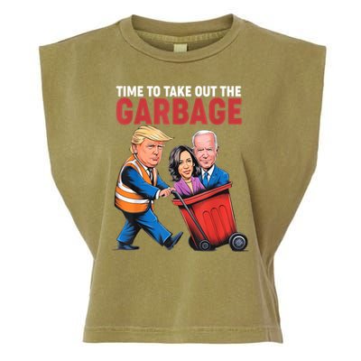 Funny Trump Time To Take Out The Garbage Garment-Dyed Women's Muscle Tee