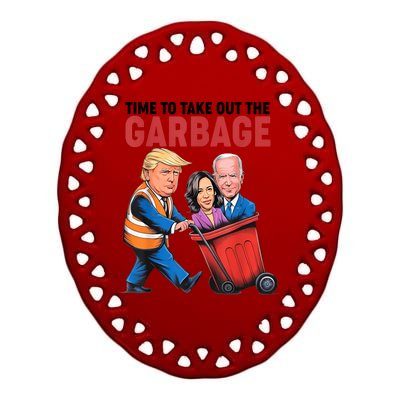 Funny Trump Time To Take Out The Garbage Ceramic Oval Ornament