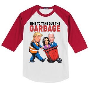 Funny Trump Time To Take Out The Garbage Kids Colorblock Raglan Jersey