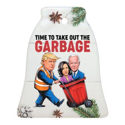 Funny Trump Time To Take Out The Garbage Ceramic Bell Ornament