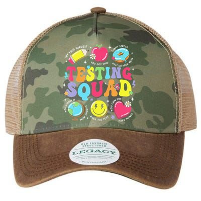 Funny Teacher Test Day Motivational Teacher Testing Squad Legacy Tie Dye Trucker Hat