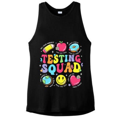 Funny Teacher Test Day Motivational Teacher Testing Squad Ladies PosiCharge Tri-Blend Wicking Tank