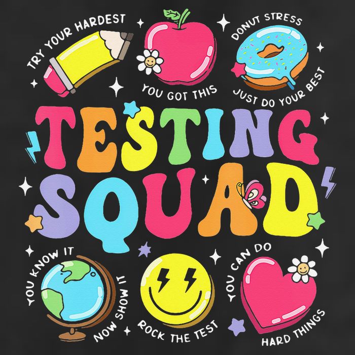 Funny Teacher Test Day Motivational Teacher Testing Squad Cool Comfort Performance Bucket Hat