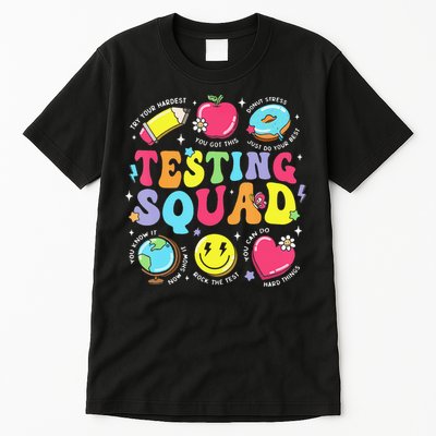Funny Teacher Test Day Motivational Teacher Testing Squad Tall T-Shirt